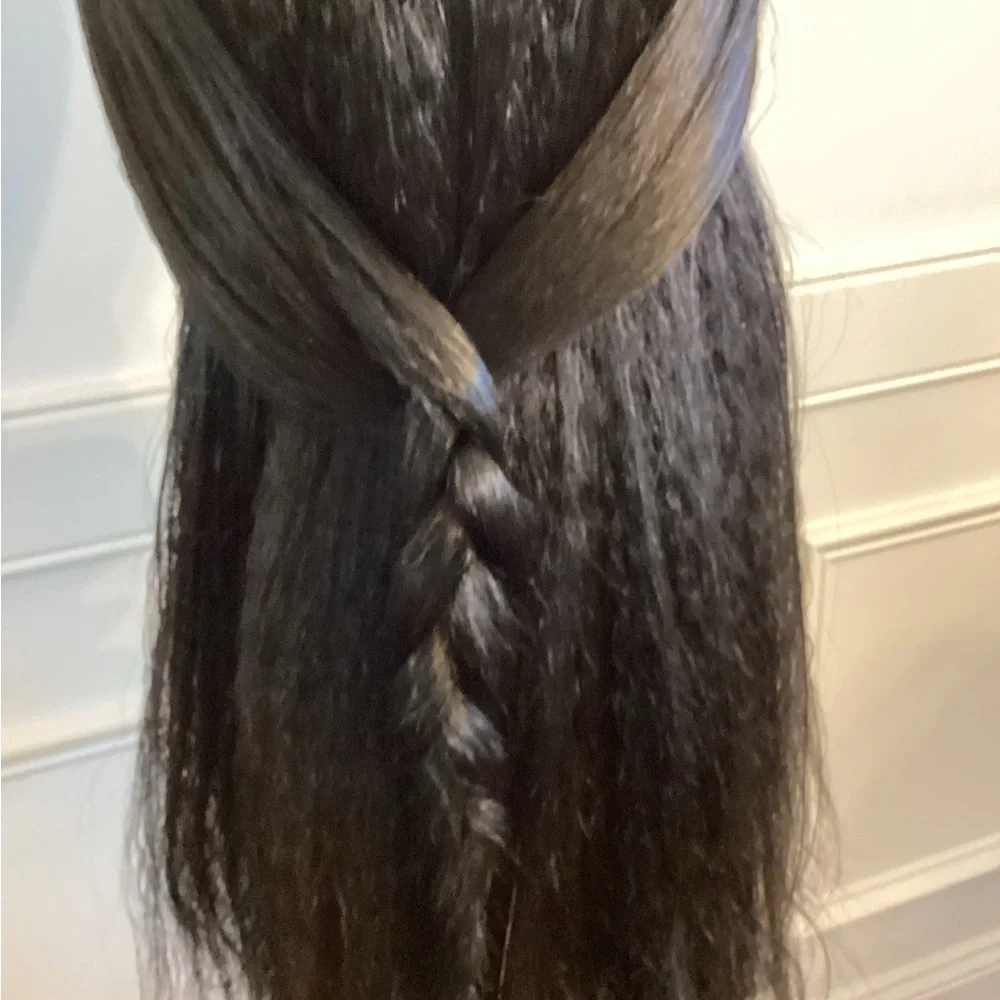 Sleek Black 24-28 inch Synthetic Lace Front Hair Wig (SKU: #1 24-28)